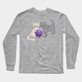 Kitten into Mischief, cute kitten Art Long Sleeve T-Shirt